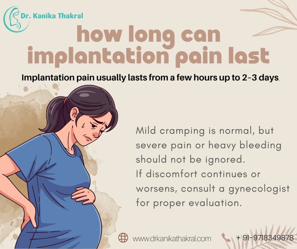 How long can implantation pain last