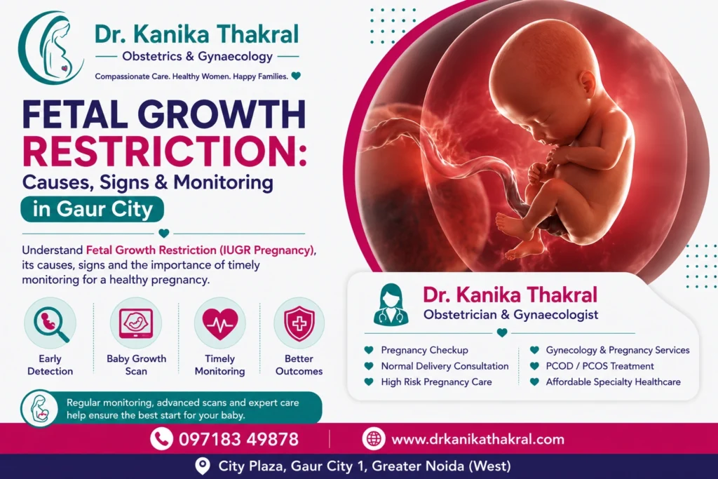 Fetal Growth Restriction: Causes, Signs & Monitoring in Gaur City