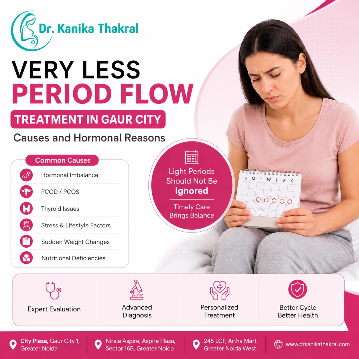 Very Less Period Flow Treatment in Gaur City