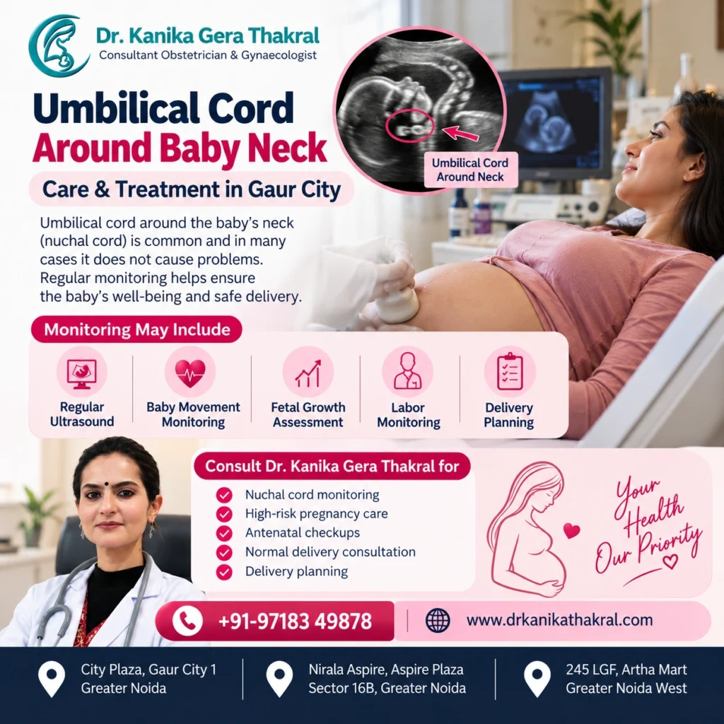 Umbilical Cord Around Baby Neck Treatment in Gaur City by Dr. Kanika Gera Thakral for nuchal cord monitoring and pregnancy care